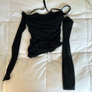 Black mesh top